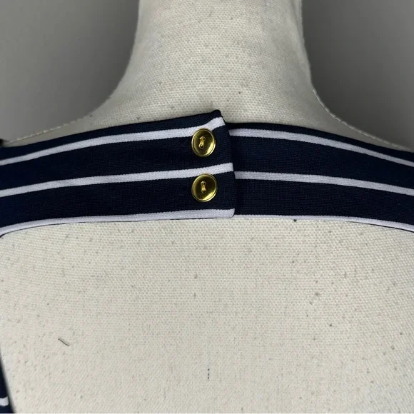 1901 Stripe Boat Neck Ponte Dress & White NWT - Picture 10 of 12